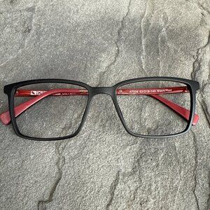 ULTEM A7053 RED BLACK AUTHENTIC DESIGNER FRAMES EYEGLASSES 53-16-140